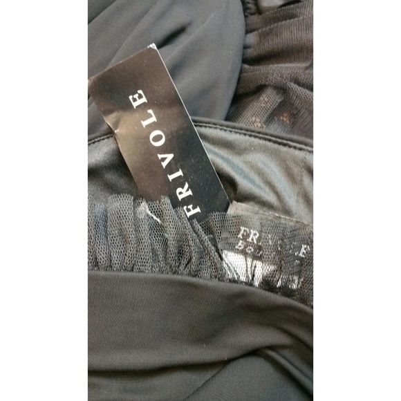 FRIVOLE BOUTIQUE MESH TRIM BLACK DRESS 6 - Picture 6 of 7